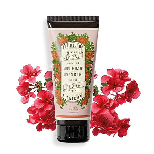Panier des Sens – Rose Geranium Moisturizing Body Wash for Women & Men - Gentle Shower Gel 95% with Natural Ingredients for Normal, Sensitive Skin - Body Care Made in France, SLS Free, Vegan -6.8 Floz
