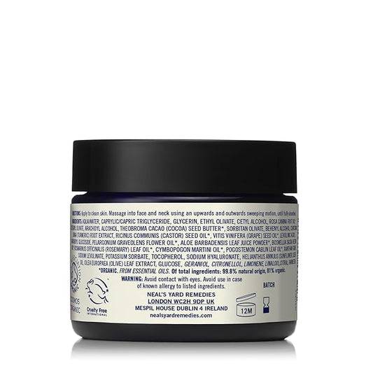 Neal's Yard Wild Rose Glow Day Cream, Hydrating & Revitalizing with Hyaluronic Acid, Moisturizes, Smooths & Plumps, 50 mL