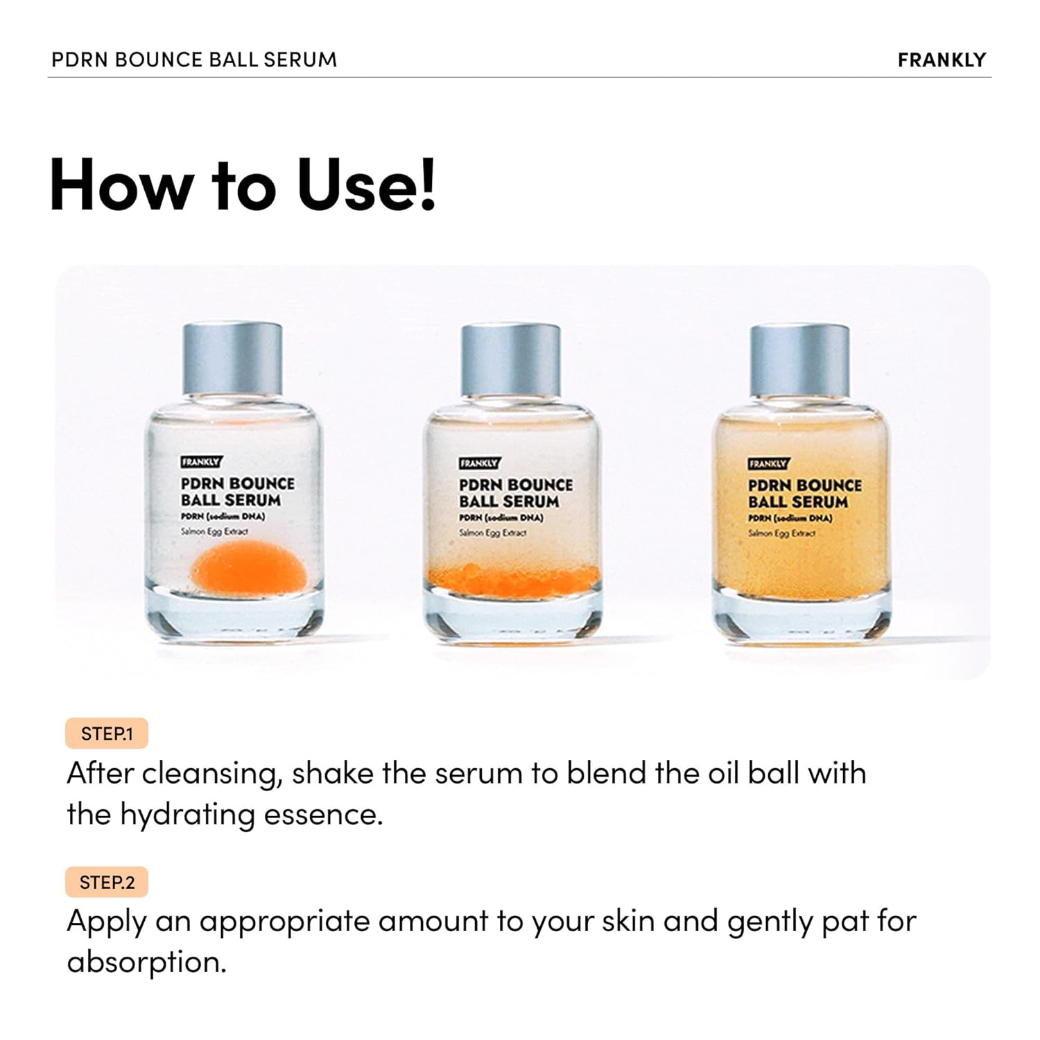 PDRN Bounce Ball Serum – Korean Salmon DNA Face Serum for Glass Skin, Plumping & Firming – Lightweight, Non-Sticky Glow Serum for Bouncy, Hydrated Skin – 1.01 Fl Oz