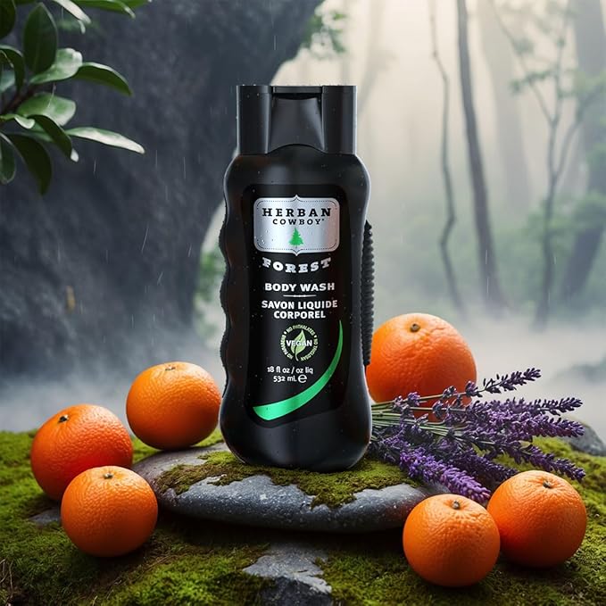 Herban Cowboy Forest Body Wash with Hints of Cedar, Mandarin, and Black Pepper (18 fl oz)