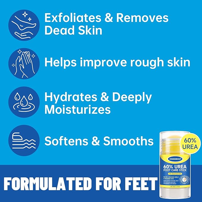 60% Urea + 2% Salicylic Acid Foot Cream–Ultra-Moisturizing Formula, Exfoliates Dead Skin, Softens Dry, Cracked Skin on Feet, Knees, Hands, Elbows. Helps soften callused, rough, or tender areas 2.82oz