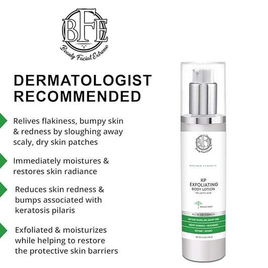 Keratosis Pilaris Exfoliating Body Lotion– 12% Lactic Acid. Provides Immediate Moisture & Gentle Exfoliation to Treat symptoms Associated with Keratosis Pilaris & Dry, Bumpy Skin Conditions.