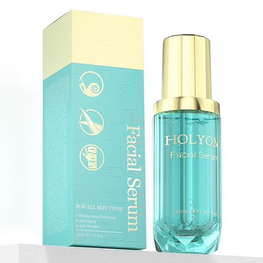 Snail Mucin Face Serum with Hyaluronic Acid – Anti-Aging Facial Serum for Fine Lines, Wrinkles & Dull Skin – Hydrating & Firming Essence for All Skin Types, 1.18 fl oz