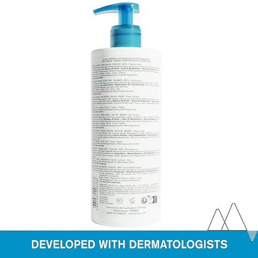 URIAGE Daily Moisturizing Body cleanser with Shea Butter | 2-in-1 Body Wash: Cleanses & Nourishes, Face, Body & Hair, Paraben & Soap-Free, Physiological pH, 500 mL / 17 fl. Oz