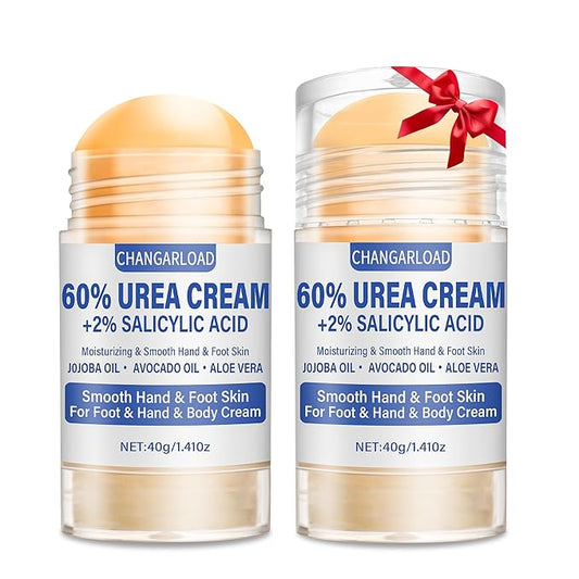 Urea Cream 60 Percent For Feet Maximum Strength - Intensive Repair Dry Cracked Skin, Urea Cream For Foot, Foot Cream For Dry Cracked Heels and Feet, 2 Pcs - 1.41 Oz