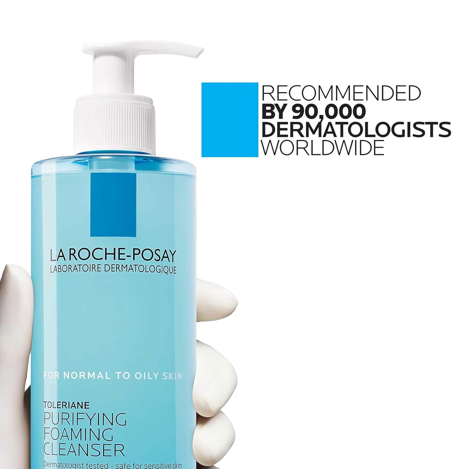 Toleriane Purifying Foaming Facial Cleanser – Oil-Free Face Wash with Niacinamide & Ceramides – Gentle Pore Cleanser for Sensitive Skin – Soap-Free, Non-Drying Formula for Women & Men