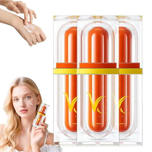 Fivefold Vitamin C Face Cream Brightens and Conceals, 2025 New Moisturizing Cream, Premium Face Serum for Daily Use, Lightweight Concealer Cream for Office, Brightening Moisturizer for Women (3)