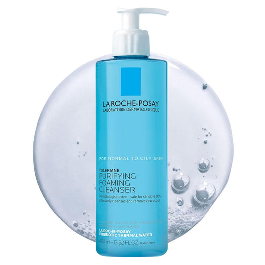 Toleriane Purifying Foaming Facial Cleanser – Oil-Free Face Wash with Niacinamide & Ceramides – Gentle Pore Cleanser for Sensitive Skin – Soap-Free, Non-Drying Formula for Women & Men