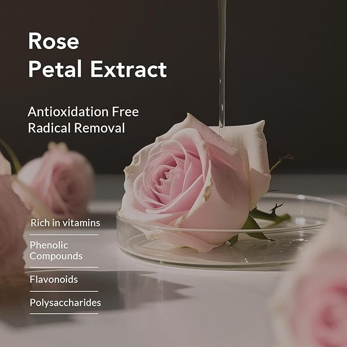 Kustie Rose Anti-Aging Travel Size Body Wash, Real Petals & Rose Oil, 24H Fragrance & Deep Moisturizing, Clear Free Radicals Cleanse Shower Gel for Dry & Mature Skin, 3.38 fl oz