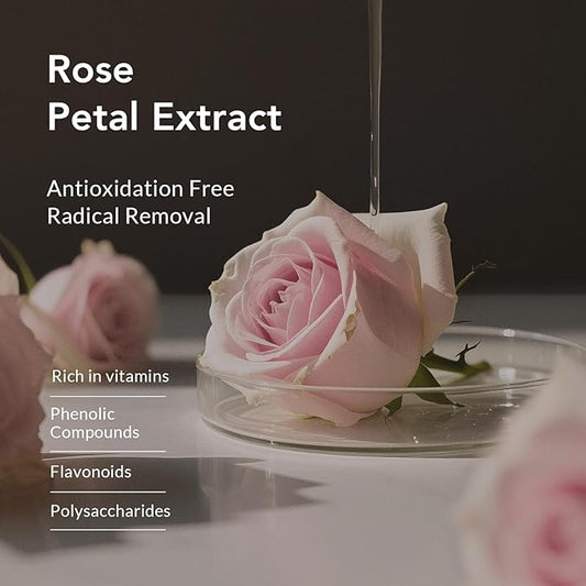 Kustie Rose Anti-Aging Travel Size Body Wash, Real Petals & Rose Oil, 24H Fragrance & Deep Moisturizing, Clear Free Radicals Cleanse Shower Gel for Dry & Mature Skin, 3.38 fl oz