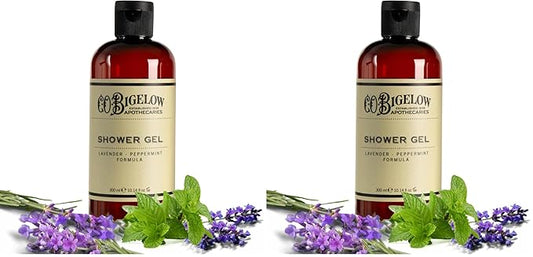 C.O. Bigelow Lavender Peppermint Shower Gel, Moisturizing Body Wash with Lavender & Peppermint Essential Oils, 10.14 Fl Oz (Pack of 2)