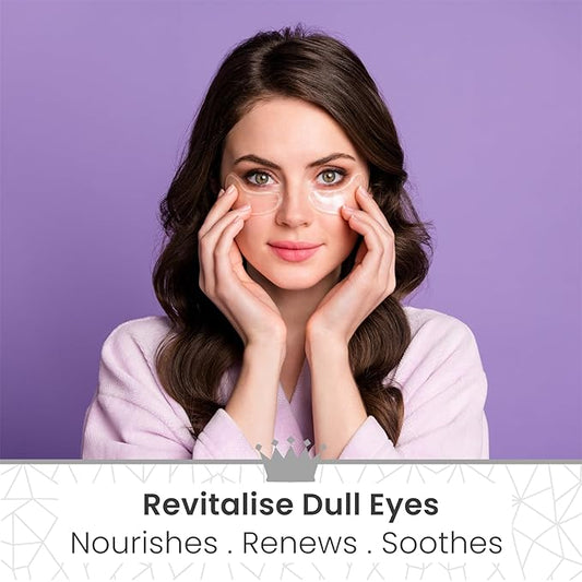 Pure Vegan Under Eye Patches, Helps Reduce Puffy Eyes & Dark Circles, Revitalise Dull Eye Masks - Nourishes, Renews, Soothes (Packets - 10 Pair)