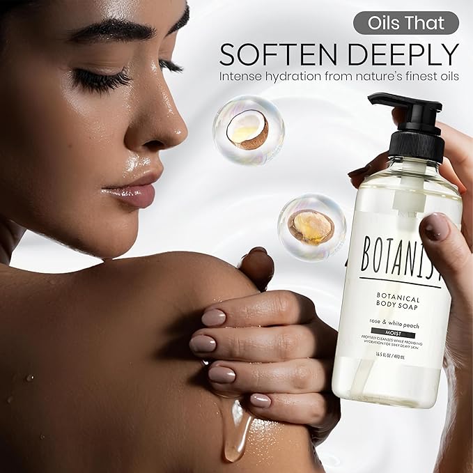 Botanist Natural Body Wash for Women, Mens Full Body Wash for Sensitive Skin by Squalane, Shea Butter& Aloe Vera, Sulfate Free Shower Gel & Bath Soap from Japan 16.5 Fl Oz 2EA Cassis & Leaf Green