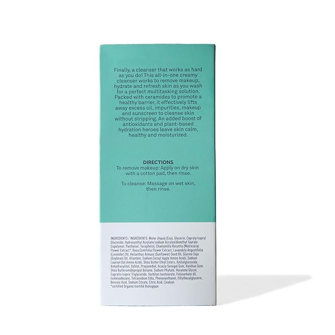 Bliss One & Done Daily Cream Facial Cleanser With Ceramides - Moisturizing Face Wash For Dry Skin - Cleanses & Removes Makeup in 1 Step- Clean, Vegan, Cruelty-Free, 6 Fl Oz