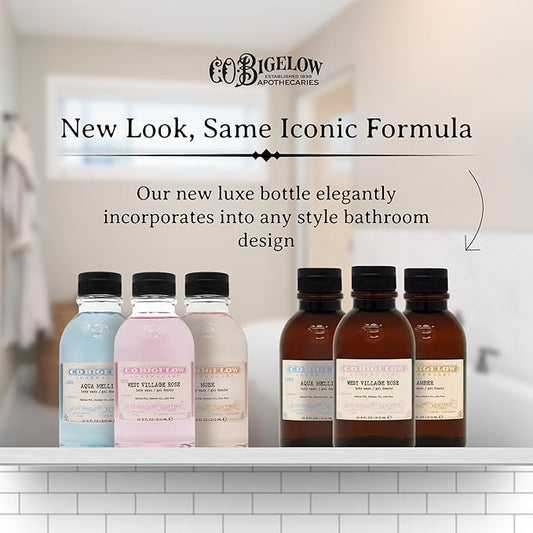 C.O. Bigelow West Village Rose Body Wash, Iconic Collection Moisturizing Body Wash with Coconut Oil & Aloe Vera, 10.5 Fl Oz