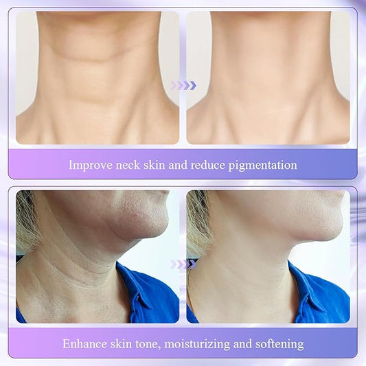 2Pcs Neck Collagen Cream with Roller,Lift Neck Firming Cream, for Tightening and Firming Sagging Skin, Moisturizing Body Cream Reduces the Look of Fine Lines and Wrinkles
