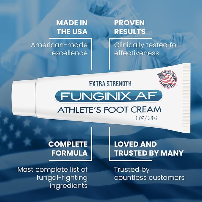 FUNGINIX AF Athletes Foot Cream - Topical Anti-Fungal Treatment, Eliminates Athlete's Foot Infections, Safe & Effective (2 Tubes)