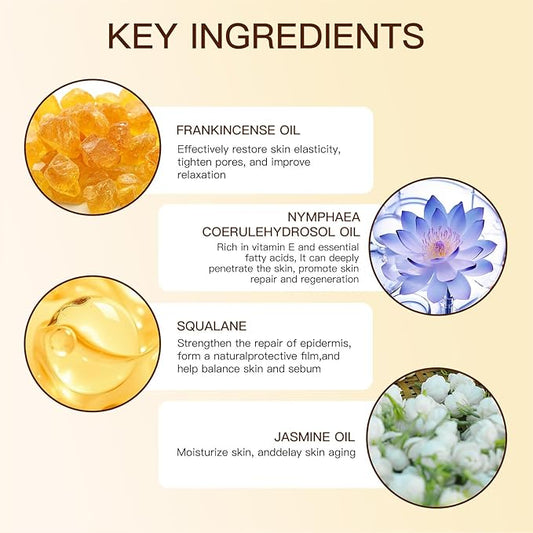 UWPU-Frankincense Oil, Frankincense Oil for Face, Natural Extraction of Bakuchiol, Reduce Wrinkles, for Scars, Gentle Skincare for Day & Night Cold Extracted Facial Oil, for all Skin Types