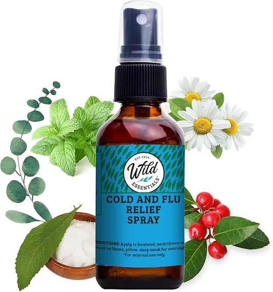 Wild Essentials All Natural Essential Oil Sprays, 2 Ounce, 60ml, Organic Witch Hazel, Aromatherapy, Made in USA