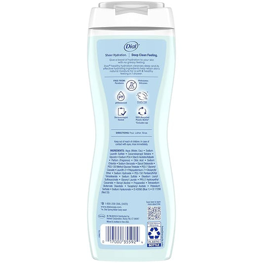 Dial Body Wash, Healthy Hydration, Hyaluronic Acid plus Vitamin E, 16 oz (Pack of 4)
