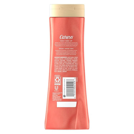 Caress Body Wash, Mango & Almond Oil, Moisturizing Body Wash for Smooth & Rejuvenated Skin, Body Soap Liquid, 20 Fl Oz (Pack of 2)