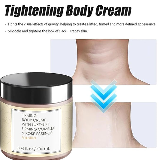 Champagne Lift Body Creme – Luxe-Lift Firming Complex & Pink Pepperslim for Tightened, Hydrated Skin (Sweet Almond Coconut)