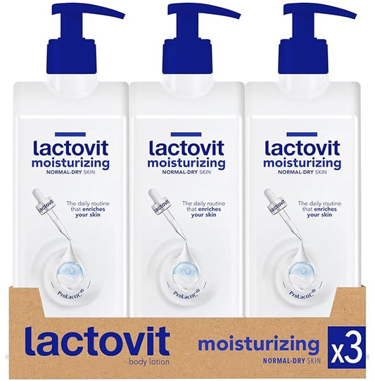 Lactovit | Moisturizing Body Lotion | Nourishing Care for Normal & Dry Skin | With ProLactiC10, Collagen & Elastin Booster | Smooth & Youthful Skin | Dermatologist Recommended | 3 x 400 ml