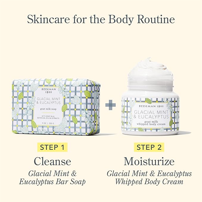 Beekman 1802 Goat Milk Bar Soap Gift Set - 9 oz - Nourishes, Moisturizes & Hydrates - 100% Vegetable Soap with Lactic Acid - Good for Sensitive Skin - Cruelty Free - Gift Box Included