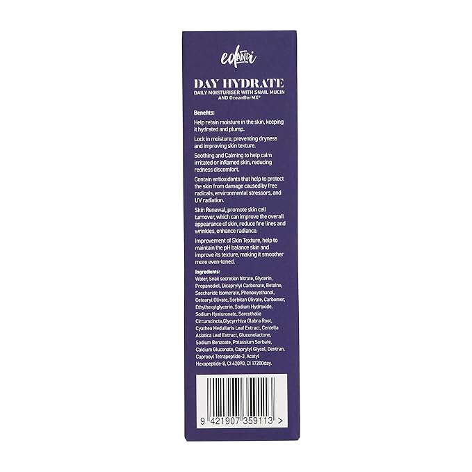 ed&i DAY HYDRATE Daily Face Moisturizer With Snail Mucin & OceanDerMX, Hydrating Moisturizer for Fine Lines, Firming & Radiance, Daily Facial Moisturizer for Dry Skin Face - 1.69 oz