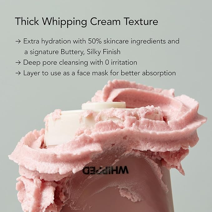 WHIPPED Cream Facial Cleanser Muhwabutter - Fig & Cacao Butter Face Wash - For Dry Sensitive Skin, Moisturizing & Skin Barrier Care, Niacinamide, Ceramides, Vegan Korean Skincare, 6.76 fl. oz