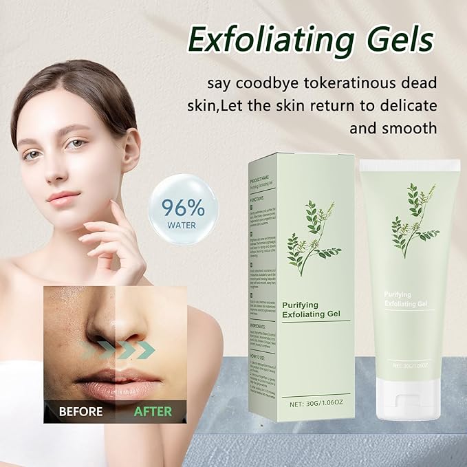 Purifying Exfoliating Gel, 2PCS Deep Cleansing Face and Body Exfoliating Scrub Gel, Advanced Purifying Exfoliatings Moisturizing Scrub for All Skin Types