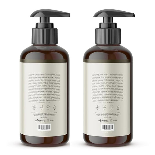 Aquableu Advanced Therapy Anti-Thinning Rosemary Oil Shampoo & Conditioner Set - Infused with 14 All-Natural Ingredients for Volume, Strength, Thickness, and Dullness Reduction (16oz)