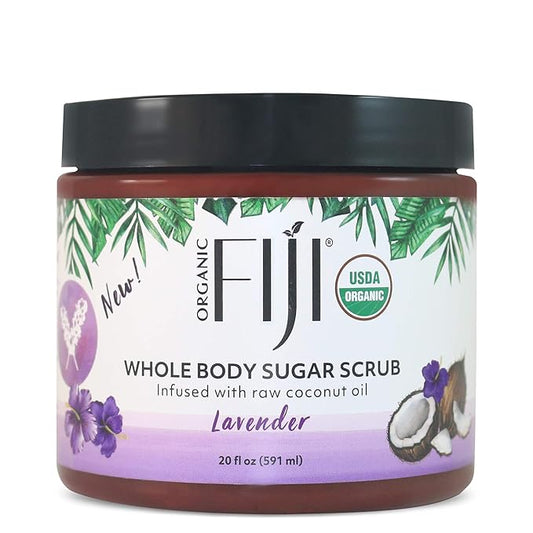 Whole Body Scrub - Infused with Coconut Oil, Exfoliating Sugar Scrub for Smooth and Soft Skin, Exfoliates & Restores Skin's Natural Biosphere, Lavender 20 oz
