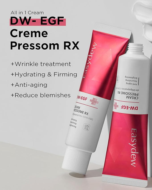 Easydew DW-EGF Pressome Cream(50ml).Anti-Aging Moisturizer with DW-EGF, Hyaluronic acid, Collagen, Elastin, ceramide, K beauty, Korea skincare