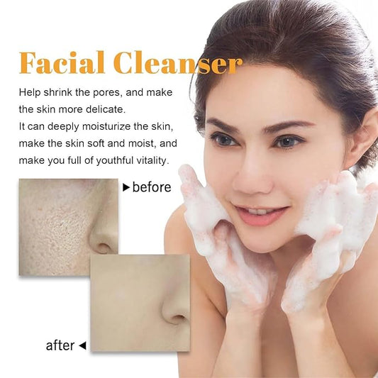 2 Pcs Turmeric Face Wash With Brush, Deep Cleansing Exfoliating Glow Wash Turmeric Facial Cleanser. ﻿