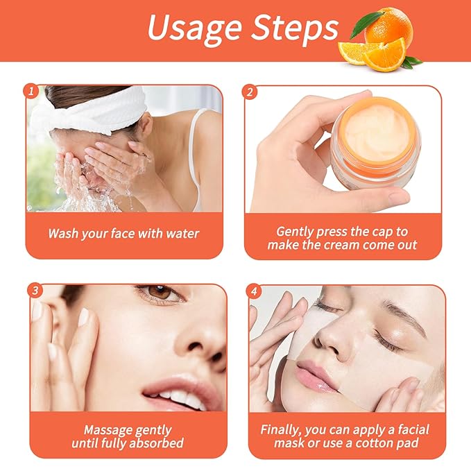 Vitamin C Face Cream, Vitamin Moisturizer C Cream with Hyaluronic Acid Squalane, V C Cream Face For Fine Lines & Tightening Skin Wrinkles, Antioxidant Firming Cream