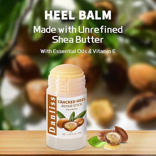 Heel Moisturizing Balm Stick Cracked Foot Nourishing Repair for Rough Dry Chapped Feet Hands Heels Nails Elbows with Shea Butter & Olive Vitamin E Natural Mild Moisturizer 1.41Oz (Shea Scent)