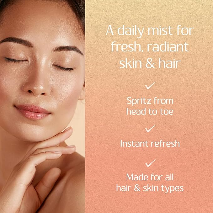 Nature Love Mango Mood Hair & Body Mist | Mango, Jasmine, Brown Sugar & Vanilla | Refreshing All-Over Spray | Cruelty Free, Made in USA (6 Fl Oz)