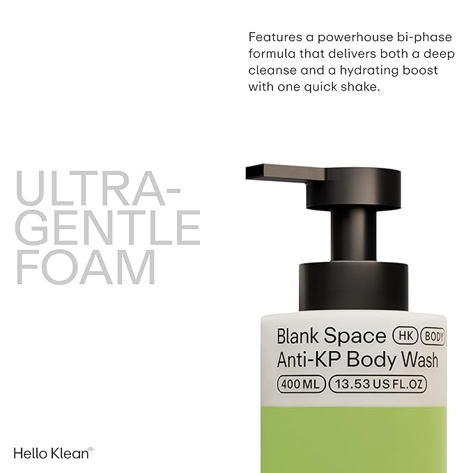 Blank Space Anti-KP Body Wash - Bi-Phase Cleanser Deeply Cleans & Removes Hard Water Residue - Hydrating Boost for Skin Moisture - Soothe Rough Dry & Sensitive Skin - Dermatologist Tested