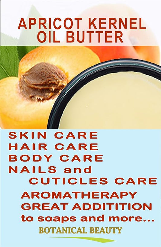 Botanical Beauty APRICOT KERNEL OIL BUTTER Pure Natural Virgin Unrefined RAW for FACE, SKIN, BODY, DAMAGED HAIR, NAILS. Rich in Gamma Linoleic Acid, Vitamin E (16 Fl Oz)