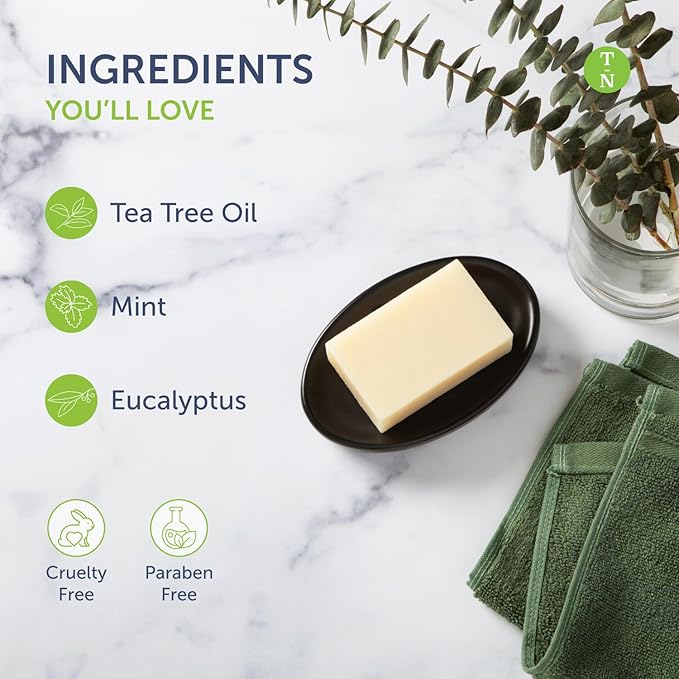 Truremedy Naturals Pack of 2 Tea Tree Body Wash with Peppermint and Eucalyptus - Soothing Tea Tree Oil Bar Soap for Men and Women - Refreshing Foot and Body Soap Bars for All Skin Types