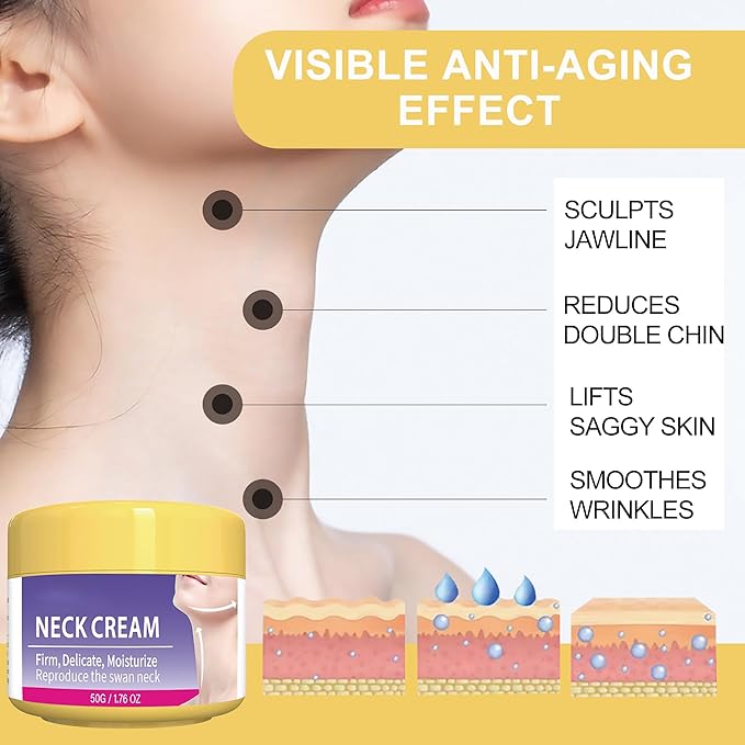 Neck Firming and Anti-Wrinkle Cream, Moisturizing Cream, Lift Sagging Skin & Improve Fine Lines & Relieve Dryness & Even Skin Tone, 1.76 OZ, for All Skin Types.