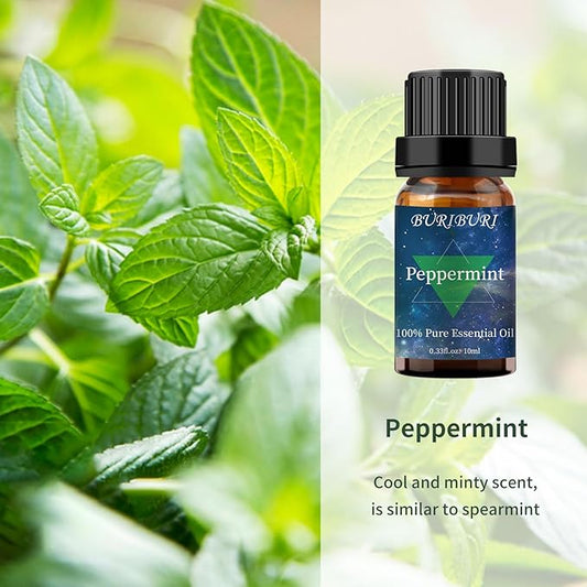 Lavender and Peppermint Essential Oil, 100% Pure, Undiluted, Natural, Organic Aromatherapy Essential Oils Gift Set, 10MLx2