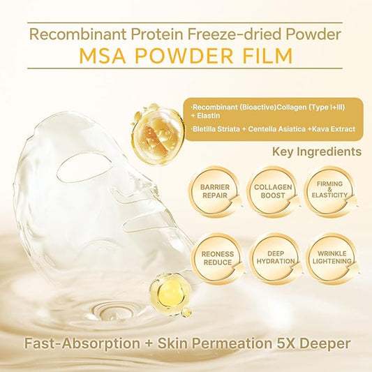 Bioactive Collagen Revitalizing Facial Mask for Women & Men Skin Care SPA,10+10 Packs Separated Essence and Powder Membrane, Moisturizing,Soothing,Repair,Firming, Anti-Aging (10 pairs)