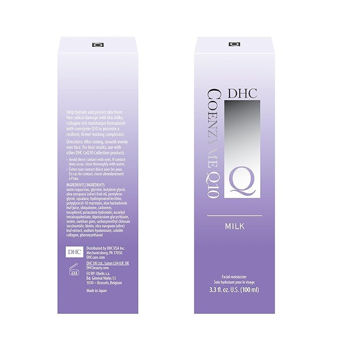 DHC CoQ10 Milk, Age-defying Facial Moisturizer, Lightweight, Daily Moisturizer, Youthful Appearance, Fragrance and Colorant free , 3.3 Ounce (Pack of 1)