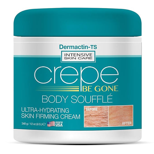 Dermactin Crepe Be Gone Body Souffle Classic - Large 12 ounce - Ultra Hydrating Crepe Skin Firming Cream for Neck,Chest, Arms & Legs