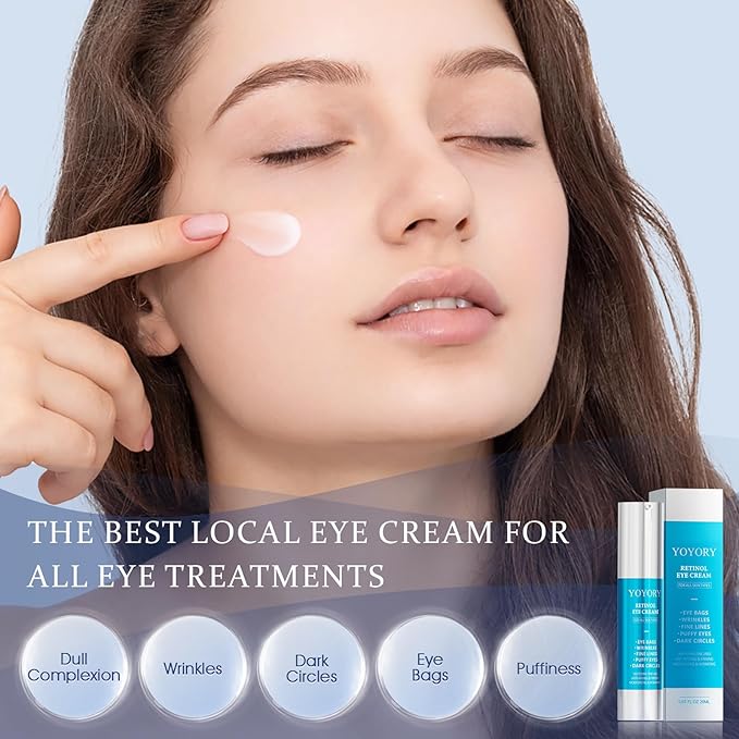 Retinol Under Eye Cream - Anti Aging Eye Cream Reduces Eye bags,Dark Circles, Fade Wrinkles, Fine Lines, and puffiness Smoothing Skin Care Treatment for Women and Men, 20ML(Blue)