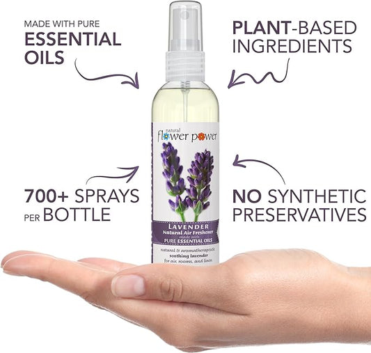Air Freshener Spray - Odor Eliminator w/Essential Oils - Home, Car & Fabric - Cruelty Free & Vegan - Variety Pack - Lavender + Lemongrass + Peppermint & Lemon - 3 x 4 fl oz