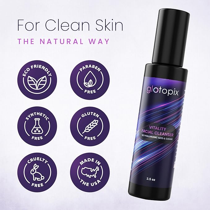 Vitality Facial Cleanser - Daily Face Wash for Dry, Combination, Normal, Oily Skin with Antioxidant-Dense Hibiscus Extract - Oil Free Skin Cleansers for Sensitive Skin - Pore Cleanser - 3.5Oz