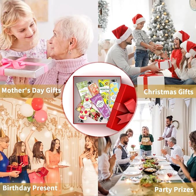 8 PACK Hand Cream Christmas Gifts for Women,Travel Size in Bulk Lotions for Dry Hands,Mini Hand Lotion for Mothers Day Gifts,Easter Gift for Teens,Appreciation Gift,Baby Shower Party Gift